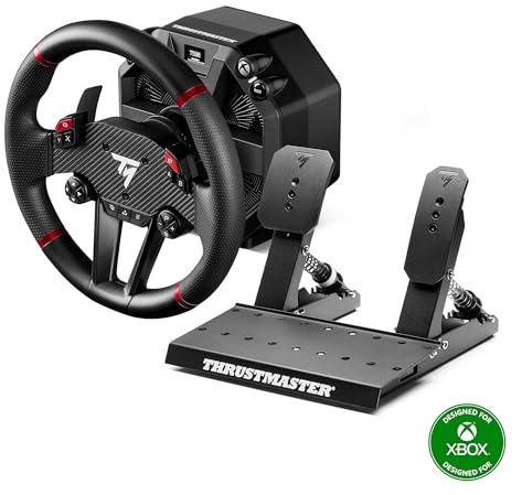 Thrustmaster T598 – Wired Racing Wheel with Direct Axial Drive Force Feedback – Sim Racing Bundle with Pedal Set and Cables – Interactive Dashboard – Compatible with Xbox Series X|S, Xbox One, PC