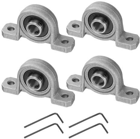 sourcing map 4pcs KP08 Pillow Block Bearing 8mm Bore Bearing Units Zinc Alloy Flange Mounted Bearing Housing, P6(ABEC3)