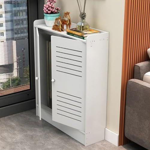 Mobiletto Copritermosifone Moderno con Ampio Ripiano Superiore, Copri Caloriferi Moderni con 2 Ante e Griglia, Facile da Montare a Scatto, Si Adatta a Qualsiasi Arredamento(80x85x25cm/31.5x33.5x10in)
