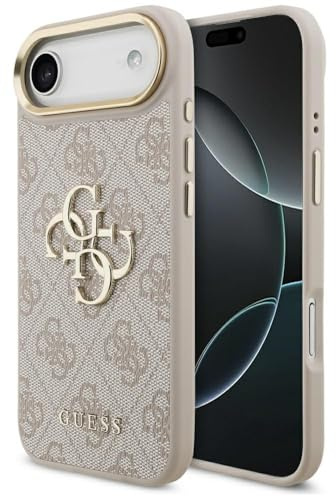 CG MOBILE Guess 4G Groß 4G Klassiker Logo Hülle für iPhone 17 Air (Pink/Gold)