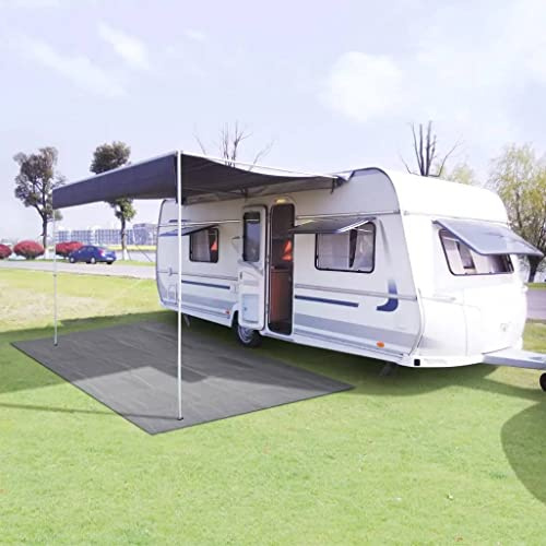 Tappeto da Tenda Esterno Grigio Chiaro 250x500 cm, Tappetino per Campeggio con Struttura Aperta Traspirante, Morbido Rivestimento in Schiuma, Impermeabile e Facile da Pulire,