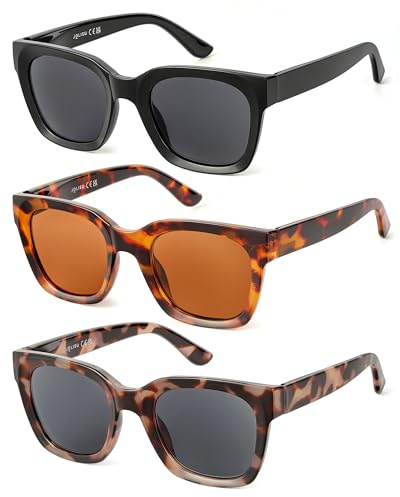JOLISU Vollglas-Lesesonnenbrille für Damen – Nicht-bifokale Sonnenlesebrille mit UV400-Schutz, Federscharnier