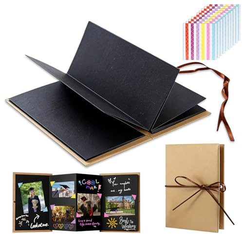 Fotoalbum zum Selbstgestalten, 2 Stück Mini Fotoalbum DIY Scrapbook Klein Fotobuch mit 10 Blätter Fotoecken Fotobuch zum Einkleben für Abschlussgeschenke Geburtstag Hochzeit