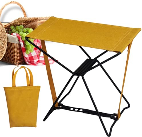 Generisch Klappbarer Hocker - leichte robuste kleine Sitzfläche - Faltbarer Hocker, Tragbarer Stuhl - für Outdoor, Angeln, Reisen, Pool, Park, Stadion, Freizeit