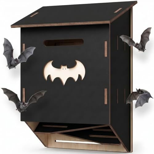 Refuge pour chauve-souris en bois avec système à 3 chambres pour une meilleure installation, kit de construction à faire soi-même, facile à assembler et à installer, résistant aux intempéries pour le