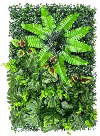 Künstliche Pflanzen: realistisches synthetisches Laub, witterungsbeständig, Wandpaneel für grüne Pflanzen, 39,7 cm, für Hochzeitsgarten, im Innenbereich und