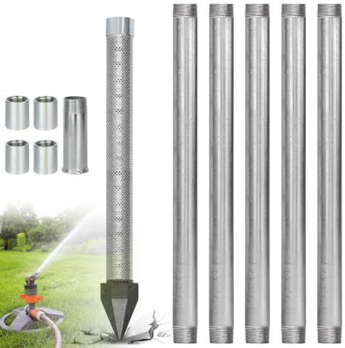 Mirjynous Kit Pozzo Artesiano 1-1/4 Pollici Inox, Kit Punta Pozzo Artesiano 5PipeKit/6m