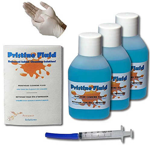 Kit de nettoyage Pristine Fluid pour imprimante Epson, Brother. Nettoyant pour déboucher, nettoyer les têtes d'impression et buses (150 ml)