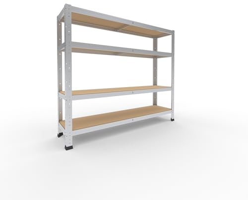 shelfplaza Home 100x120x30cm Schwerlastregal verzinkt mit 4 Böden x 175kg | Kellerregal · Lagerregal · Metallregal · Regale für Kellerraum · Steckregal · Abstellraum Regal