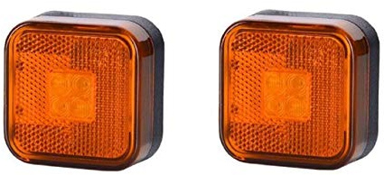 2 x 12/24 V quadratische LED orange Seitenmarkierungsleuchten Referenznummer numbr 81252606096