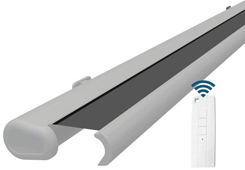 Eclipse Vollkassettenmarkise Premium elektrisch 4x3m Markise Balkon Terrassenüberdachung Kassettenmarkise Gelenkarm Polyacryltuch UV-Schutz 50+ Smarthome-fähiger Dooya Motor, Markisentuch: Grau