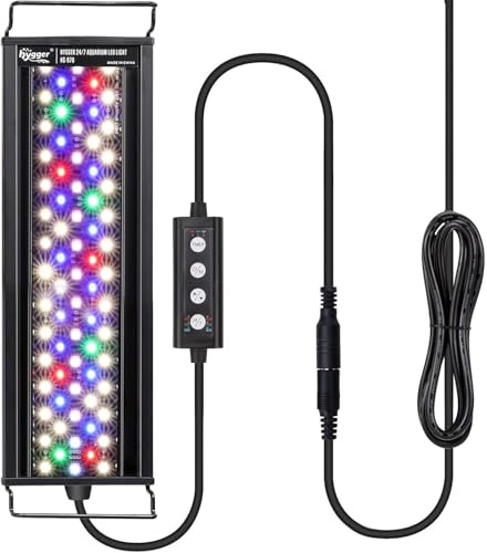 hygger 26W 24/7 Aquarium Light, Adjustable Timer, Adjustable Brightness Fish Tank Light, Aquarium Light for Planting and Freshwater Tanks, 7 Colors [Energy Class A+]