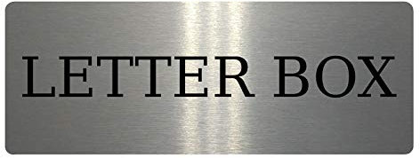LETTER BOX Metal Aluminium Plaque Sign For House Office 20x7.5cm (120x40mm, Brushed Silver)