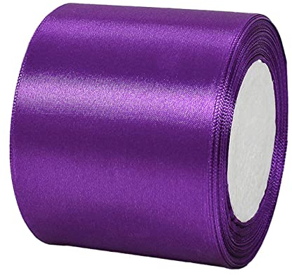 7,6 cm breites dunkelviolettes Band zum Basteln, 75 mm Halloween-Band, Veilchenstoff, großes massives Satinband, Polyesterband für Geschenke, Haarschleifen, Basteln, Blumen, Hochzeitsauto, Geschenke