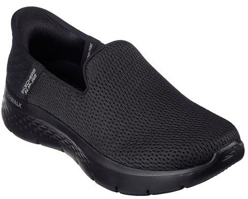 Skechers Damen Hands Free Slip-ins Go Walk Flex-Relish Sneaker, Black Textile/Trim, 36 EU Weit