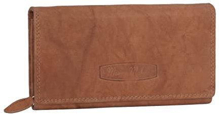 Jennifer Jones Klassische langformat Damen Lederbörse Geldbörse Portemonnaie - (Tan Natur)