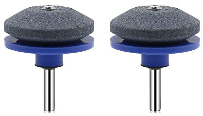 Lot de 2 aiguiseurs de lame de tondeuse à gazon universels pour perceuse électrique et perceuse manuelle Bleu