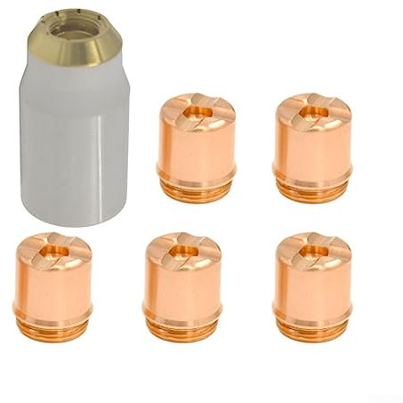 DAZZLEEX 6 Stück 9-8237 9-8236 Plasmabrenner-Schild + Plasmabrenner-Kappe, Handziehschneiden für SL60 SL100 Serie Schneidbrenner (weiß)