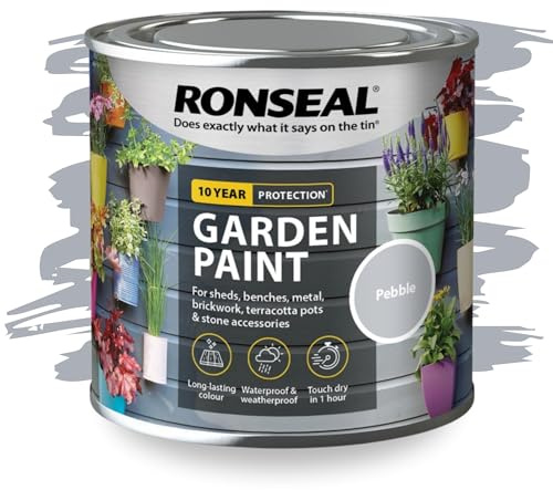 SAVING HUB Garden Paint 250ml – Exterior Multi-Surface Paint for Wood, Fence, Brick, Metal, Stone & Terracotta – Waterproof Weather Resistant Matt Finish for Sheds, Garden & Outdoor Use (Pebble)