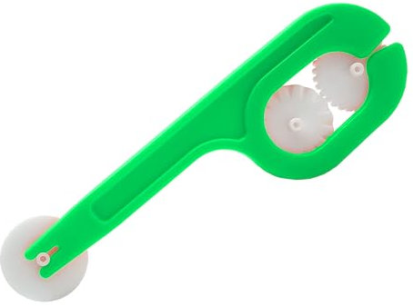 Leddy Living Rotella Tagliapasta Taglia Pasta Sfoglia Fresca – con 3 Lame Liscia e Dentate - Tortellini, Ravioli Pasta Fatta a Mano – Leggero e Resistente (Verde)