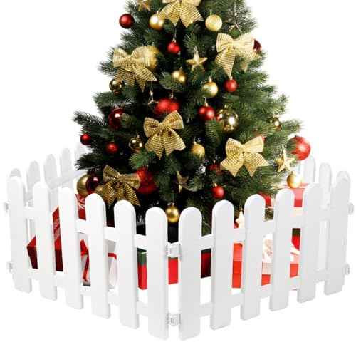 Kichvoe 5 Stück Mini-Kunststoffzaun Feengartenzaun Dekorativer Lattenzaun Für Weihnachtsbaum Hochzeitsfeier Dekoration Weiß 50 X 30 cm