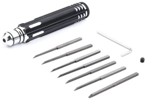 RC Hobby Model Scriber Resin Carved Scribe Line Cutting Tool with 7 Blades 0.1/0.2/0.4/0.6/0.8/1.0/2.0mm RC DIY Tool Kit