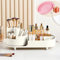 JVISION Organizador de Maquillaje, Organizador de Maquillaje Giratorio 360°, Compartimento Giratorio 2 en 1, Organizador Brochas Maquillaje, Organizador Baño Perfecto para Tocador