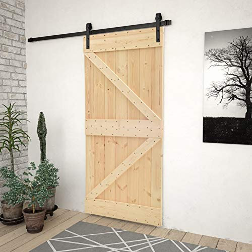 ARKEM Porta Scorrevole con Set Hardware 80x210 cm in Legno di Pino,Porta Scorrevole Interna in Vetro Smerigliato per Bagno Cucina Studio Vetro