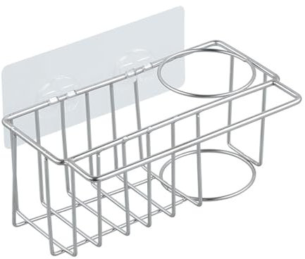 fxwtich Edelstahl-Spülbeckenregal, Küchenaufbewahrung, Schwammablauf, wandmontierter Organizer für schnelles Abtropfen von Spüllappen, Bürsten B
