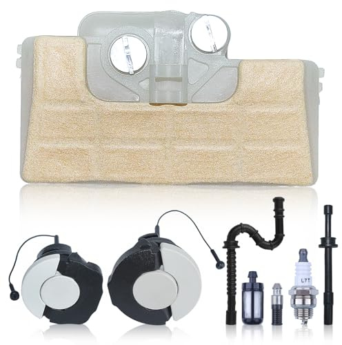 AUMEL Filtre à air Kit pour Stihl 029 039 MS290 MS340 MS360 MS390 avec Filtre L7T Bougie d'Allumage Filtre à l'huile Tuyau d'huile Tuyau de carburant Tronçonneuse Bouchon d'huile Bouchon de carburant