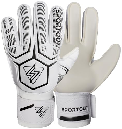 Sportout Torwarthandschuhe Kinder Fingersave Torwarthandschuhe Herren Fußballhandschuhe mit Fingerschutz für Erwachsene und Jugendliche