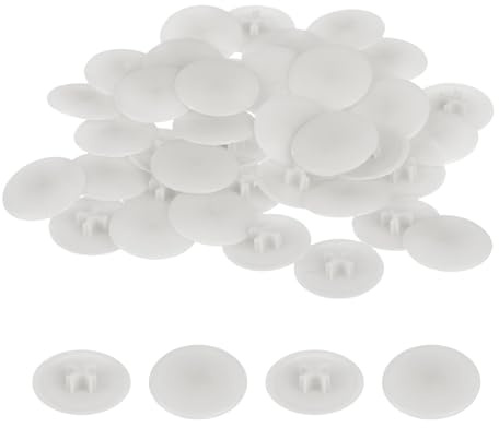 sourcing map 100PCS Screw Cap Covers, 17mm Waterproof Plastic Screw Decorative Caps for Phillips Cam Lock Nuts, Light Gray