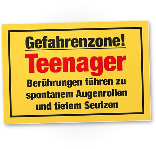 DankeDir! Teenager - Kunststoff Schild 30 x 20 cm - Geschenkidee Teenie Spruch Zimmer Türschild Jungen & Mädchen Jugendzimmer - Dekoration Deko Geschenk Idee Jugendliche Tür Deko Geburtstag