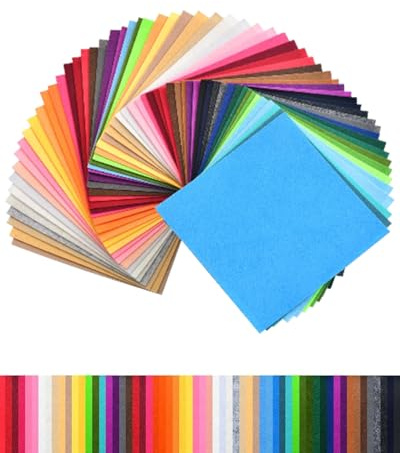 TPZORJX 40 Piezas de Fieltro de Colores - Fieltro Colorido,para Costura, Bricolaje, Fieltro Suave y Manualidades de Fieltro para Decoraciones de Bricolaje y Proyectos de Fiesta (10x10cm)