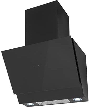 electriQ 60cm Angled Cooker Hood with Hand Gesture Sensor - Black