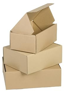 WePack 25 Stück Maxibriefkartons 200x100x50 mm Maxibrief Versand Post Faltschachtel 1-Wellig 400G Außenmaß Braun Postkarton Versandschachtel Paket Päckchen Versandkarton warensendung