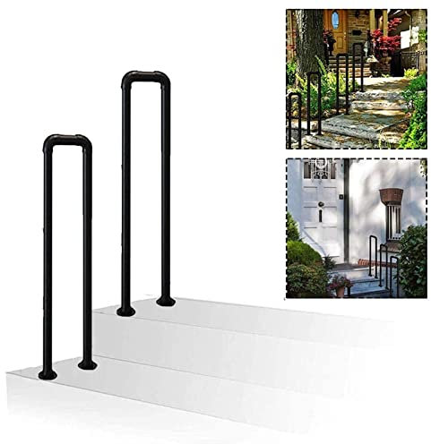 Handlauf Geländer U-förmiges Außentreppengeländer, mit Installationssatz, Handlauf für die Veranda, 1-stufige Treppen-Übergangsstützstange für Terrassenbeläge, Garten, Innenterrasse, Balkon