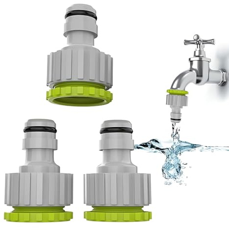 OIGWBPH 3 Piezas Adaptador Grifo Cocina, Enchufe Rápido, Agua, Adaptador Grifo, Grifo Jardin, Conector de Grifo de Jardín de Rosca de 2 en 1 para Conectar Grifos/Tuberías De Agua