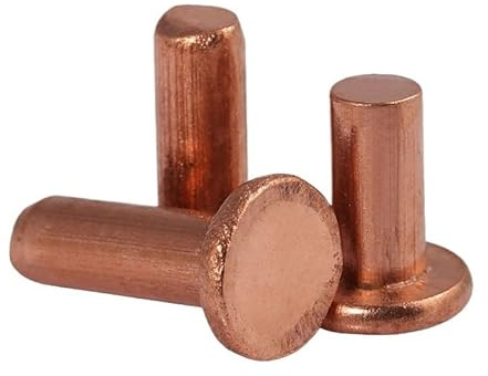 Wshao store GB109 Remaches sólidos de cobre Remache de cabeza plana M2-M6(12mm)