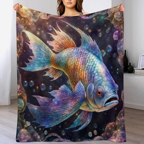 AAPZY Fisch Anime-Charaktere Decke Decke Flannel Sofadecke Strandtuch Teppich Picknickdecke Weich & Plüsch Umhang Für Schlafzimmer, Alle Jahreszeiten （150×200cm）