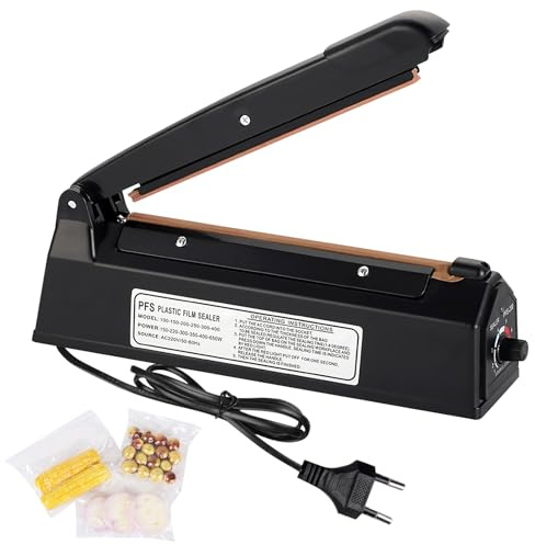 Heißsiegelgerät Folienschweißgerät 200mm, Folienschweißgerät, Impulse Heat Bag Sealer, Bag Sealer, Versiegelungsmaschine, Siegelmaschine Plastik, Dichtungsbreite Balkenschweißgerät für Mylar PP Beutel