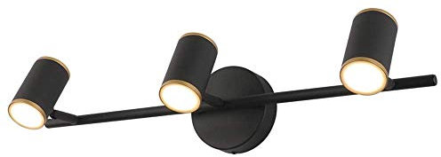 Applique Murale 54 cm, Blanc Chaud 3 000 K, 3 têtes réglables, Lampe de Miroir de Salle de Bain 9 W, pour hôtel, Restaurant, Lampe de Chevet, Lampe de Lecture, Spot, Noir.