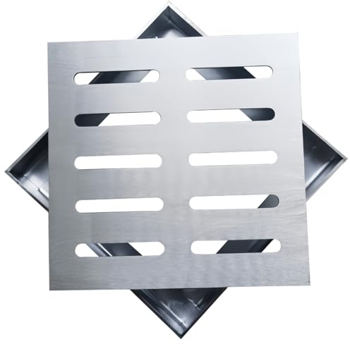 DAGLLGEW Griglia di drenaggio 12x12 Pollici Griglia di drenaggio in Acciaio Inossidabile Spesso e Resistente di Multiuso Anche Cava per Scarico Esterno di in Me