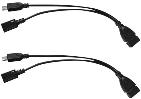 Homoyoyo Adaptador Otg Micro USB a Usb-a Negro de 2 Piezas para Conversión | Soporte de Función Otg y Transferencia de Datos, Pvc Cobre, para Teléfono y Tableta