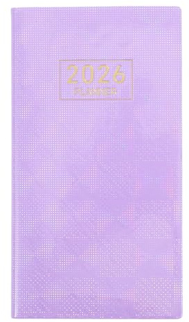 HIAKDOFT 2026 Tagesplaner A6 Kompakter Taschenkalender mit PU Kunstledereinband Wochen und Monatsplaner für Weihnachten und Neujahr Robuster Jahresplaner für Unterwegs
