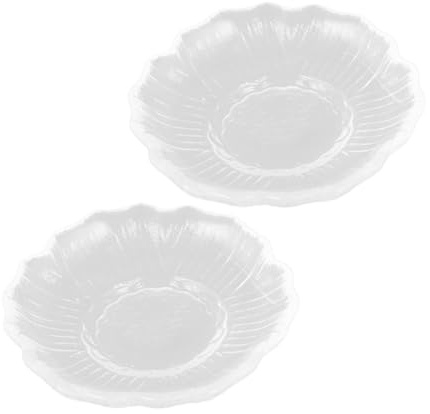 SHINEOFI 2 piezas Platos de Vidrio Transparente para Té de Platos Pequeños Redondos para Aperitivos y Almacenamiento de Snacks Posavasos Ligero y Resistente para Hogar y Reutilizable