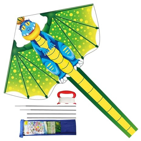 Lenkdrachen für, buntes himmlisches Spielzeug mit langem Schwanz | Stranddrachen für Anfänger | für Anfänger, Eltern, Mädchen, Familie, Sport