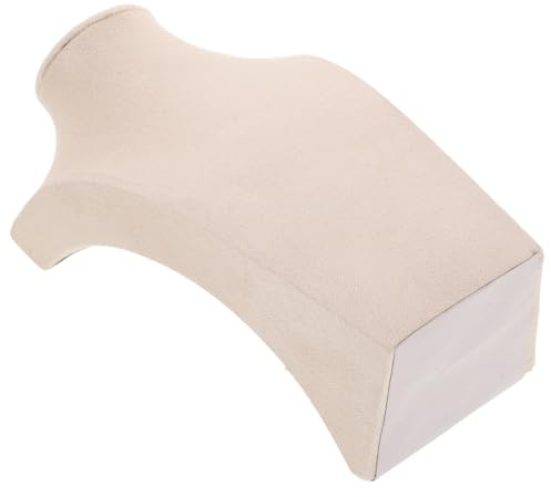 Espositore Collane Lunghe Busto, Collo Manichino in Flanella Beige | Stabile e Affidabile, Design Multifunzione, per Negozi al Dettaglio e Fiere Commerciali, Stile Moderno