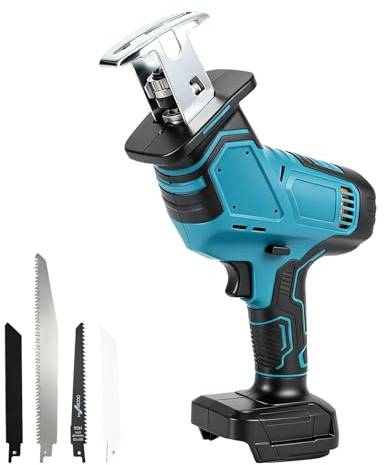 Cordless Reciprocating Saw Compatible with Makita 18V, 0-2700 RPM Variable Speed Reciprocating, Cordless Wood Saw Electric Saws with 4 Blades for Metal, Wood, PVC Cutting