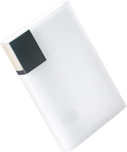 Organizer per documenti finanziari con 80 scomparti per ricevute e 24 scomparti per schede, organizer traslucido per assegni e estratti conto, design con custodia scorrevole, 23,1 x 13,7 x 3,3 cm